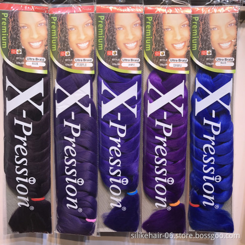 Synthetic Expression Braiding Bulk  Hair 82" 165g Long Jumbo Braid Hair Two Colored Crochet Braids Expression attachment